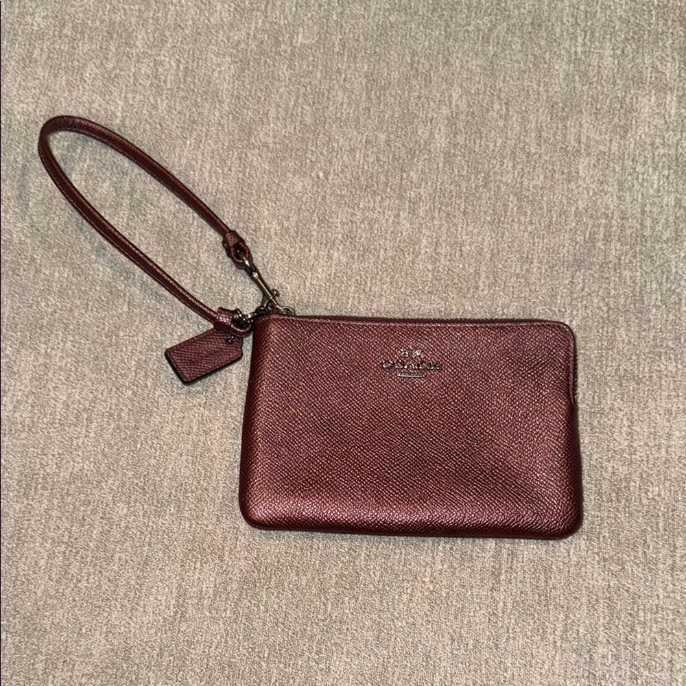 Coach Burgundy Wristlet Clutch